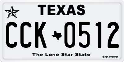 TX license plate CCK0512