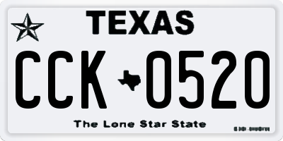TX license plate CCK0520