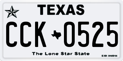 TX license plate CCK0525
