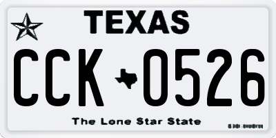 TX license plate CCK0526