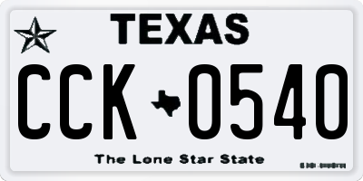 TX license plate CCK0540
