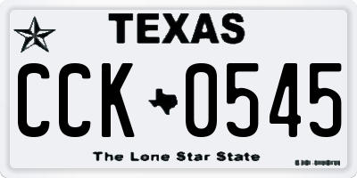 TX license plate CCK0545