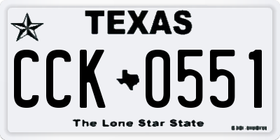 TX license plate CCK0551