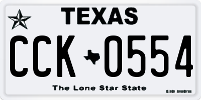 TX license plate CCK0554