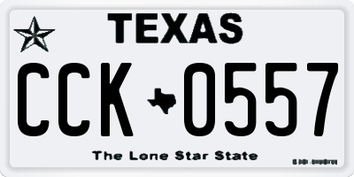 TX license plate CCK0557