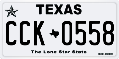 TX license plate CCK0558