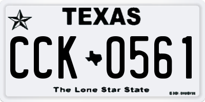 TX license plate CCK0561