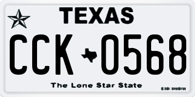 TX license plate CCK0568