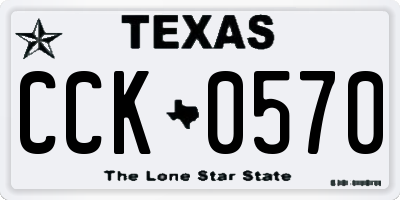 TX license plate CCK0570