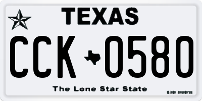 TX license plate CCK0580