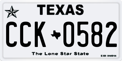 TX license plate CCK0582