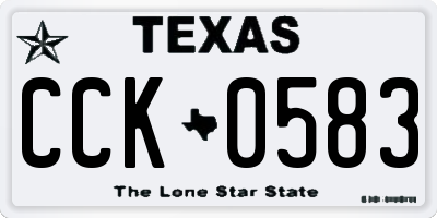TX license plate CCK0583