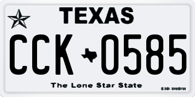 TX license plate CCK0585