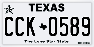 TX license plate CCK0589