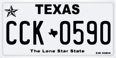 TX license plate CCK0590