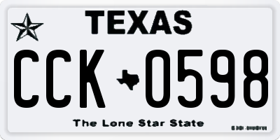 TX license plate CCK0598