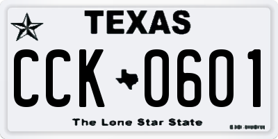 TX license plate CCK0601