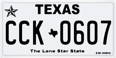 TX license plate CCK0607