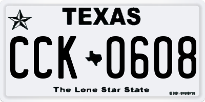 TX license plate CCK0608