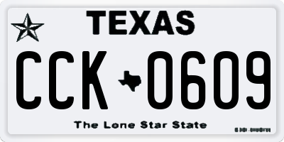 TX license plate CCK0609