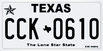 TX license plate CCK0610