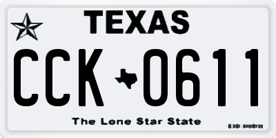 TX license plate CCK0611