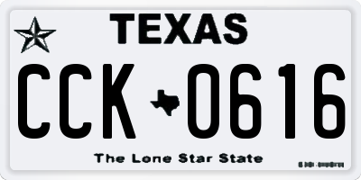 TX license plate CCK0616