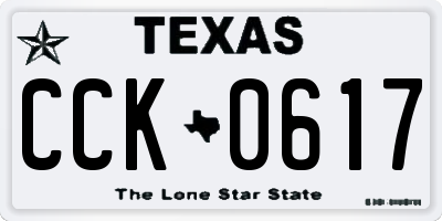 TX license plate CCK0617