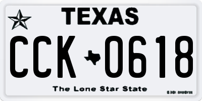 TX license plate CCK0618