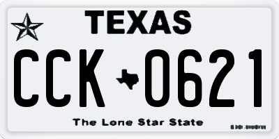 TX license plate CCK0621