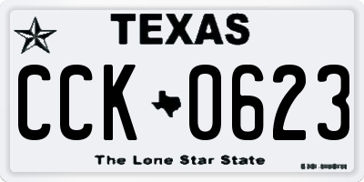 TX license plate CCK0623