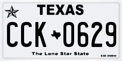 TX license plate CCK0629