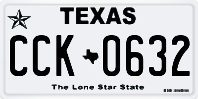 TX license plate CCK0632