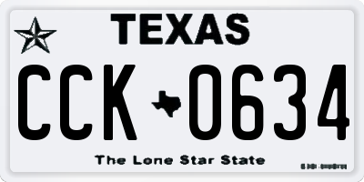 TX license plate CCK0634