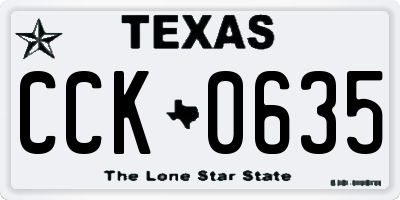 TX license plate CCK0635