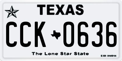 TX license plate CCK0636