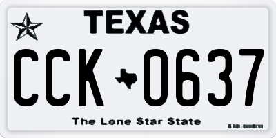 TX license plate CCK0637
