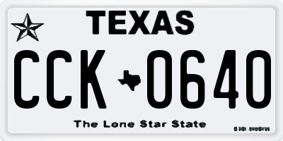 TX license plate CCK0640
