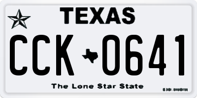 TX license plate CCK0641