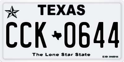 TX license plate CCK0644