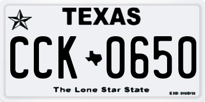 TX license plate CCK0650