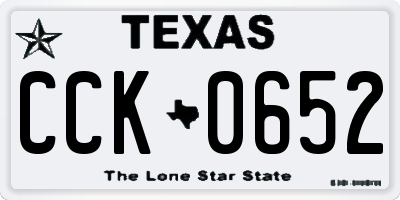 TX license plate CCK0652