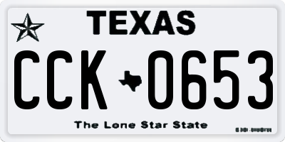 TX license plate CCK0653