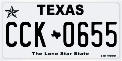 TX license plate CCK0655