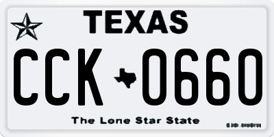 TX license plate CCK0660