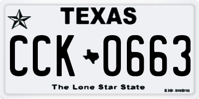 TX license plate CCK0663