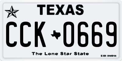 TX license plate CCK0669