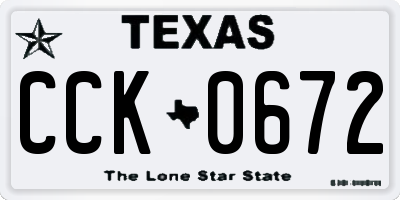 TX license plate CCK0672