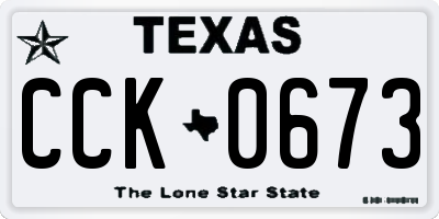TX license plate CCK0673
