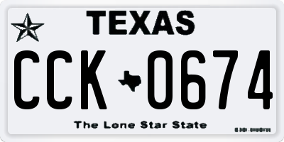 TX license plate CCK0674
